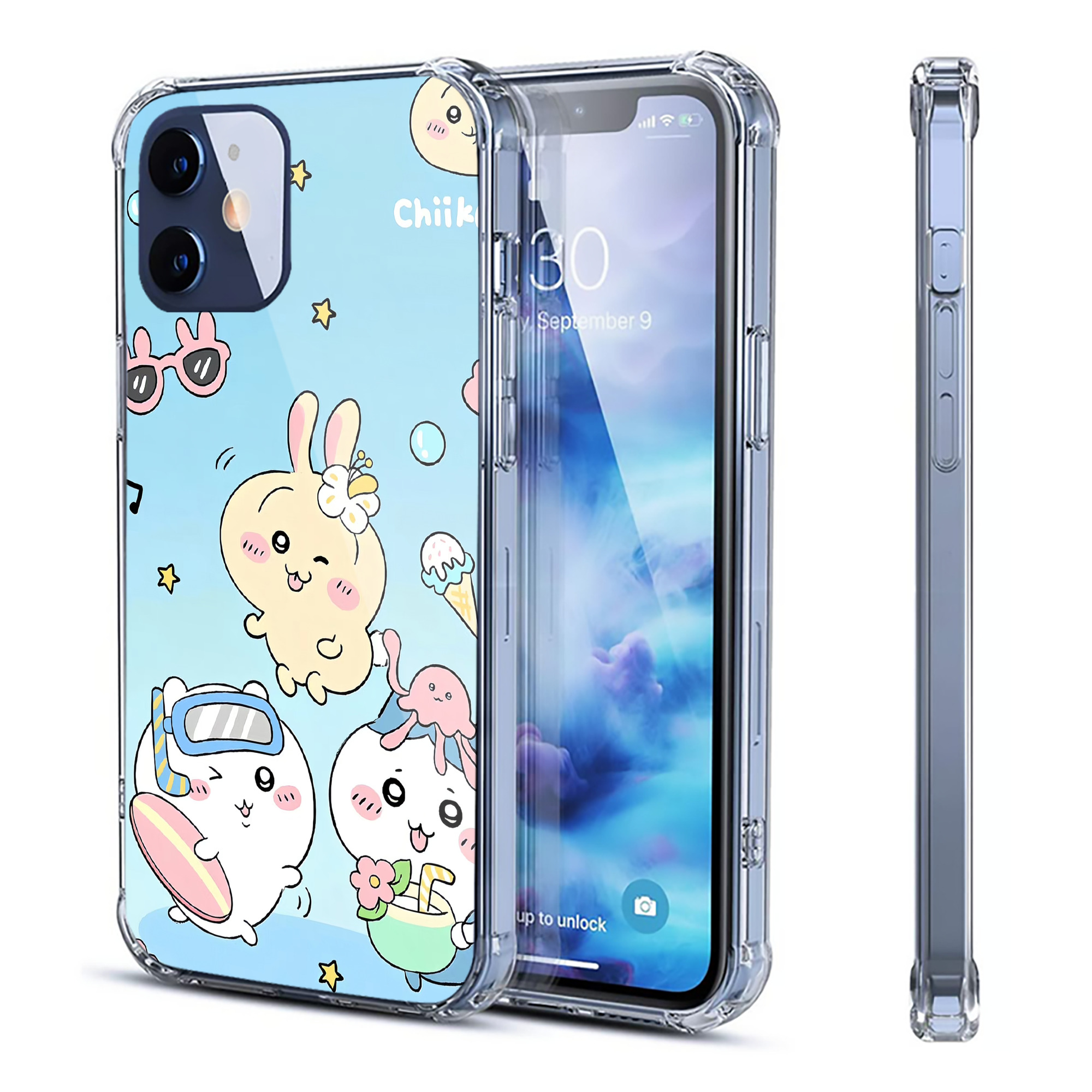 （画像用） ちいかわ Chii-kawa 【iPhone 12シリーズ対応】透明スマホケース（クリアソフトケース）